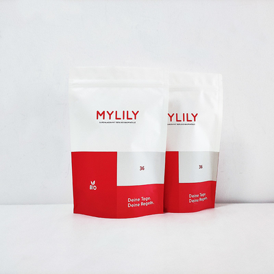 acheter Blanc mat / brillant fermeture à glissière Biodégradable Poches debout Emballage alimentaire étanche online manufacture