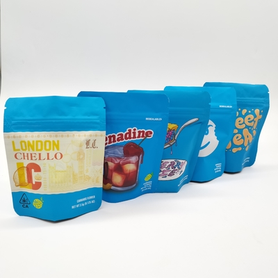 acheter Eco Friendly Mylar ziplockk Stand Up Bags 3,5 g 7 g 14 g Feuille d'aluminium pour le désherbage online manufacture
