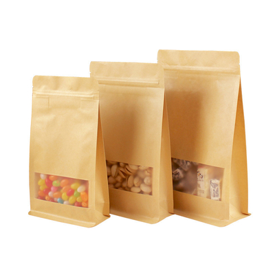 acheter Carré fond 140mico Biodégradable Kraft sac à sacs avec fenêtre online manufacture