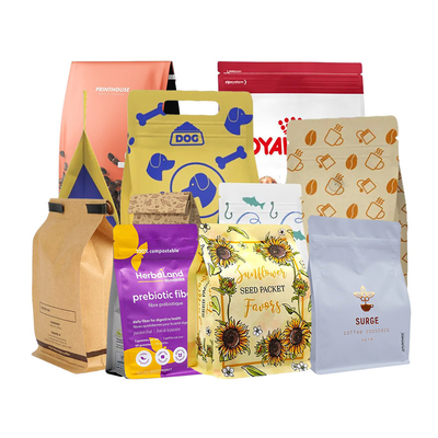 acheter Sac de papier kraft biodégradable scellé par la chaleur Sac d'emballage de café online manufacture