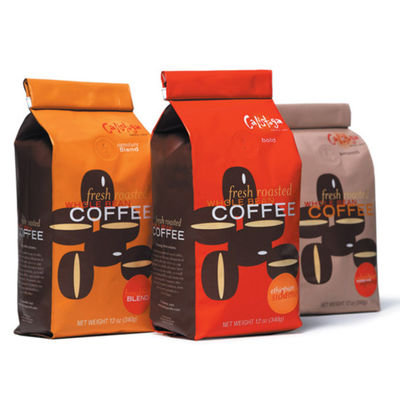 acheter Sac à café à fond plat à poche d'emballage de café avec soupape online manufacture