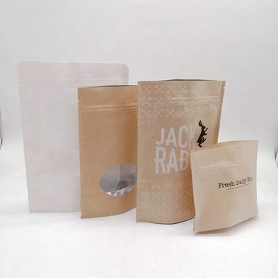 acheter Kraft Biodégradable Stand Up Pouches Sac en papier avec fenêtre transparente online manufacture