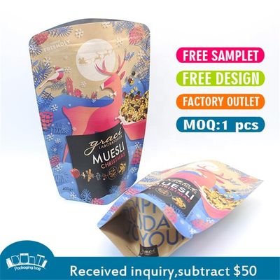 acheter CMYK Imprimé 70g Papier Kraft Sacs stratifiés Fermeture à glissière haut online manufacture