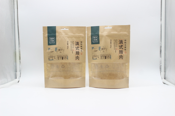 100g 500g 1000g Carton kraft sac à fermeture à glissière recyclable certifié SGS FDA