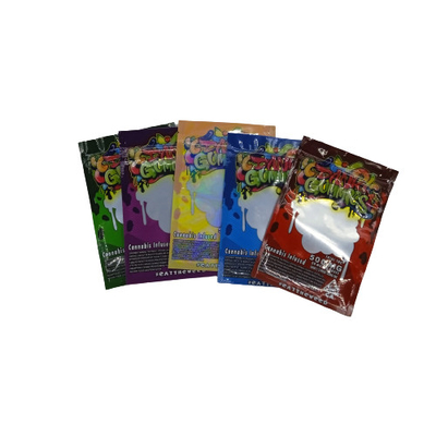 25G Mylar sacs d'herbe scellés sur trois côtés avec des verrous à l'épreuve des enfants