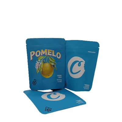 Snack 300g Poches debout Blue Mylar sacs d'herbe avec fermeture à glissière