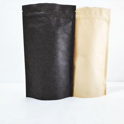 Papeterie kraft écologique imprimée sur mesure, à fond plat, compostable, 250g, soupape de sac pour grains de café