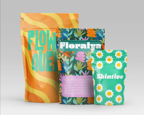 Modèle coloré debout fermeture à glissière Poche épaisseur 120mIRcon Mylar sacs d'herbe