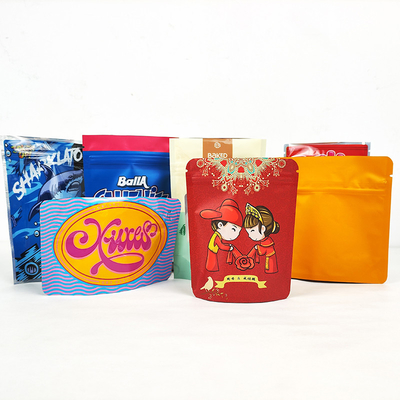 Ziplockk Stand Up Mylar Sacs alimentaires Gravure Impression pour le thé Bonbons biscuits au sucre