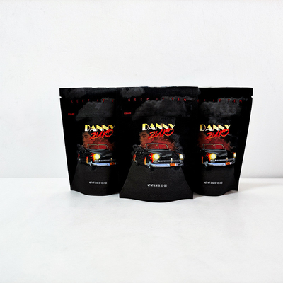 Sacs à herbe Mylar Noir Matte Fermeture à fermeture éclair Fermeture à glissière Cookie anti-odeur Sacoche debout 3,5 g 7 g