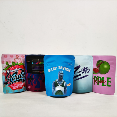Mini carré en papier d'aluminium personnalisé Mylar sacs d'herbe à l'odorat 3,5g sac en plastique
