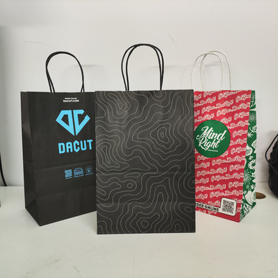 sac d' achat en papier à fond plat sac d' emballage avec poignée