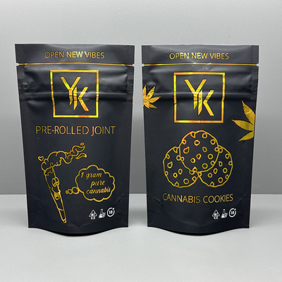 10 biscuits olographes du sac THC de support d'impression de couleurs empaquetant des sachets en plastique de Mylar