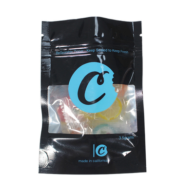 Le sac zip-lock de Mylar de BRC avec l'emballage de biscuits de fenêtre tiennent des poches pour la fleur de mauvaise herbe