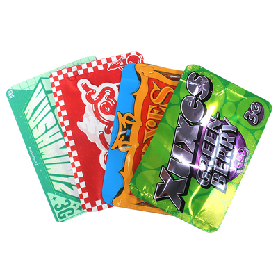 Emballage brillant Herbe Mylar Sacs à dos personnalisés Fermeture à glissière