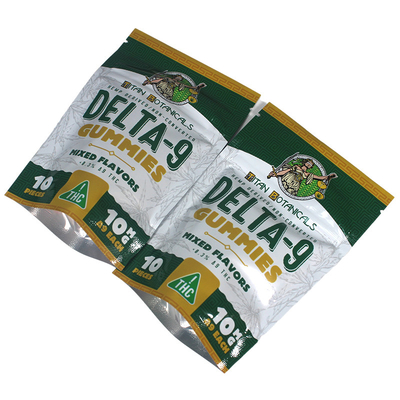 Matte 7g Mylar Weed Sacs Fermeture à glissière haut personnalisé Thc emballage alimentaire