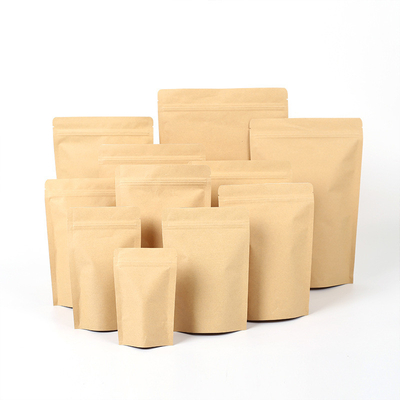Sacs en papier kraft à fermeture à glissière 70g