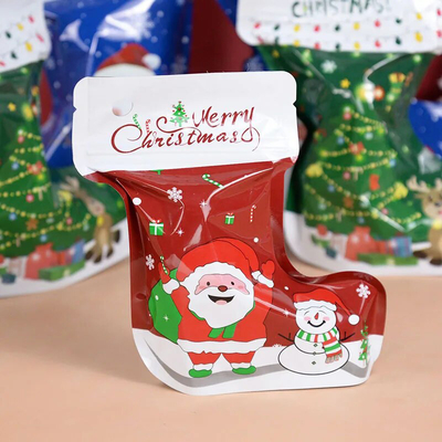 Sac Mylar à fermeture à glissière anti-odeur personnalisé en forme unique pour Noël