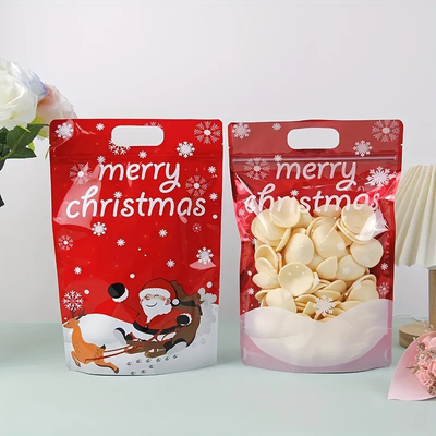 Sacs de cadeaux de Noël imprimés personnalisés avec un trou de poignée
