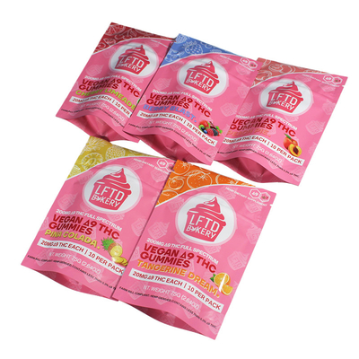 Sacs de rangement à l'odeur Ziplock Mylar Produits numériquement imprimés 14g Pour les gommes Bonbons Sucre