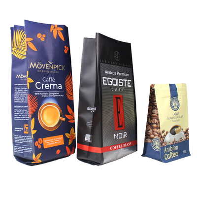Sac d'emballage de café à fermeture à glissière 250g 500g 1 kg Sac de café en papier d'aluminium avec dégazage