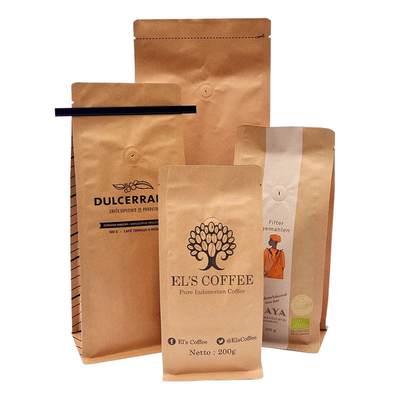 Compostable Biodégradable Stand Up Pouch Inodore Aliments Snack Sac d'emballage de café