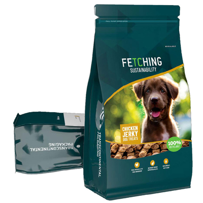 Environnemental Biodégradable Snacks pour animaux de compagnie Gusset latéraux à fond plat Poche debout