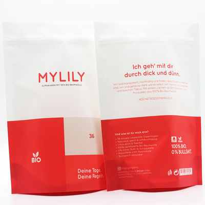 Biodégradable PLA Fermeture à glissière Sac scellé à trois côtés Impression couleur Pour emballer des vêtements