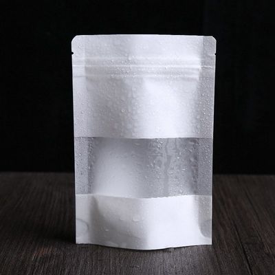 Mega voir à travers sacs fermeture à glissière sacs de papier re-fermé blanc