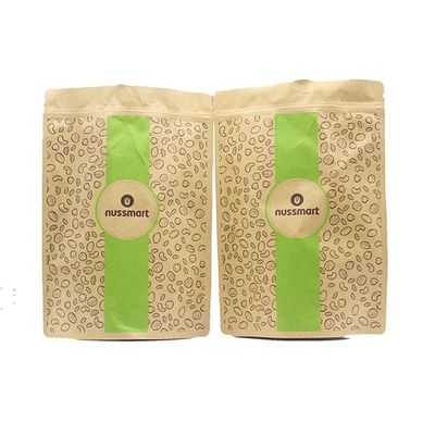 Enveloppe à fermeture à glissière imprimée en papier kraft brun, sac à thé, sac à fermeture à glissière
