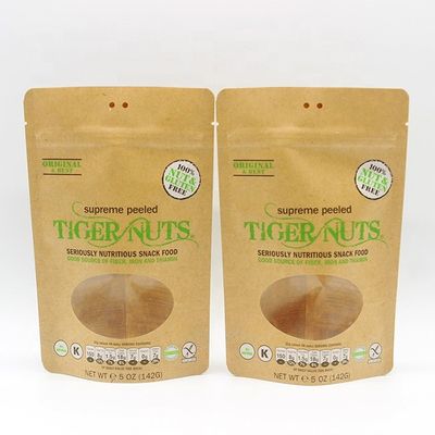 Kraft Stand Up Poche imprimé Sac à thé en papier personnalisé Fermeture à glissière Sceaux thermiques Poche imprimée