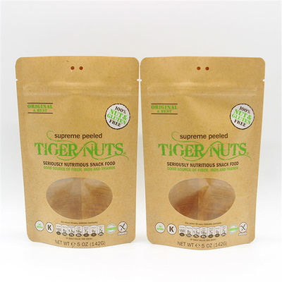 Sac de papier kraft compostable de 250 g avec fenêtre transparente