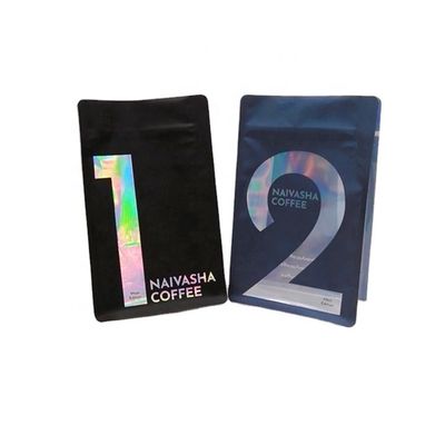 1oz Doypack Sac d'emballage de café à fond plat Sac de café avec vanne