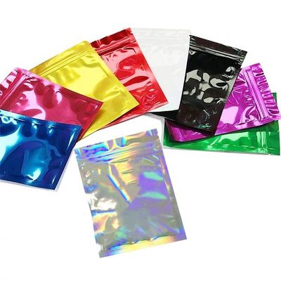 Sacs en plastique holographiques ré-fermables 7g sacs en aluminium