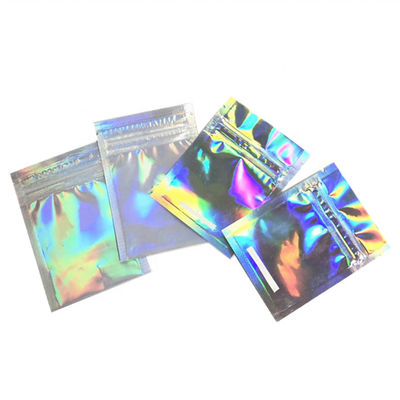 7g Sacs en aluminium recouvertables Holographique Gravnre Imprimé Côté Gusset Pouch