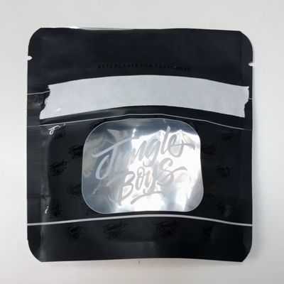 VMPET Matte Noir Poche debout 3,5 g Mylar Voir à travers les sacs à fermeture éclair