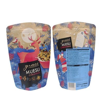 Produits alimentaires de qualité papier kraft sac en plastique debout avec fermeture à glissière pour les fruits bonbons thé alimentaire largement utilisé