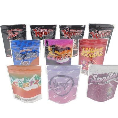 Support givré fait sur commande de Mylar vers le haut de tirette de poche pour la fleur sèche par sucrerie gommeuse