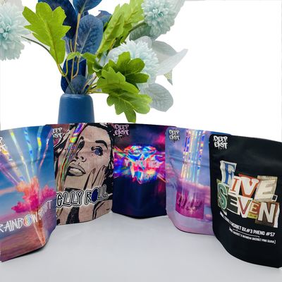 Plastique DEO Fermes PET Comestible Sac Mylar ré-fermé 3,5 g fermeture à glissière sac Mylar