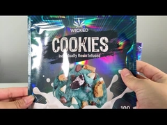 l'emballage olographe de mauvaise herbe de poche met en sac la poche de support de plastique de mylar pour la coutume